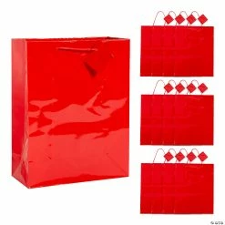 Brand new β¨ 10 1/2" x 13" Large Red Gift Bags with Tags - 12 Pc. π