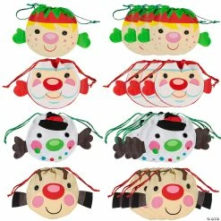 Best Sale 🛒 10" x 10" Cheery 🎄 Christmas Nonwoven Drawstring Treat Bags - 12 Pc. 🤩