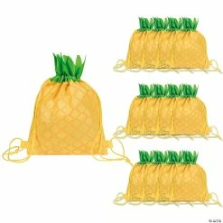 New 👏 10" x 14" Medium Nonwoven Pineapple Drawstring Bags - 12 Pc. 😍