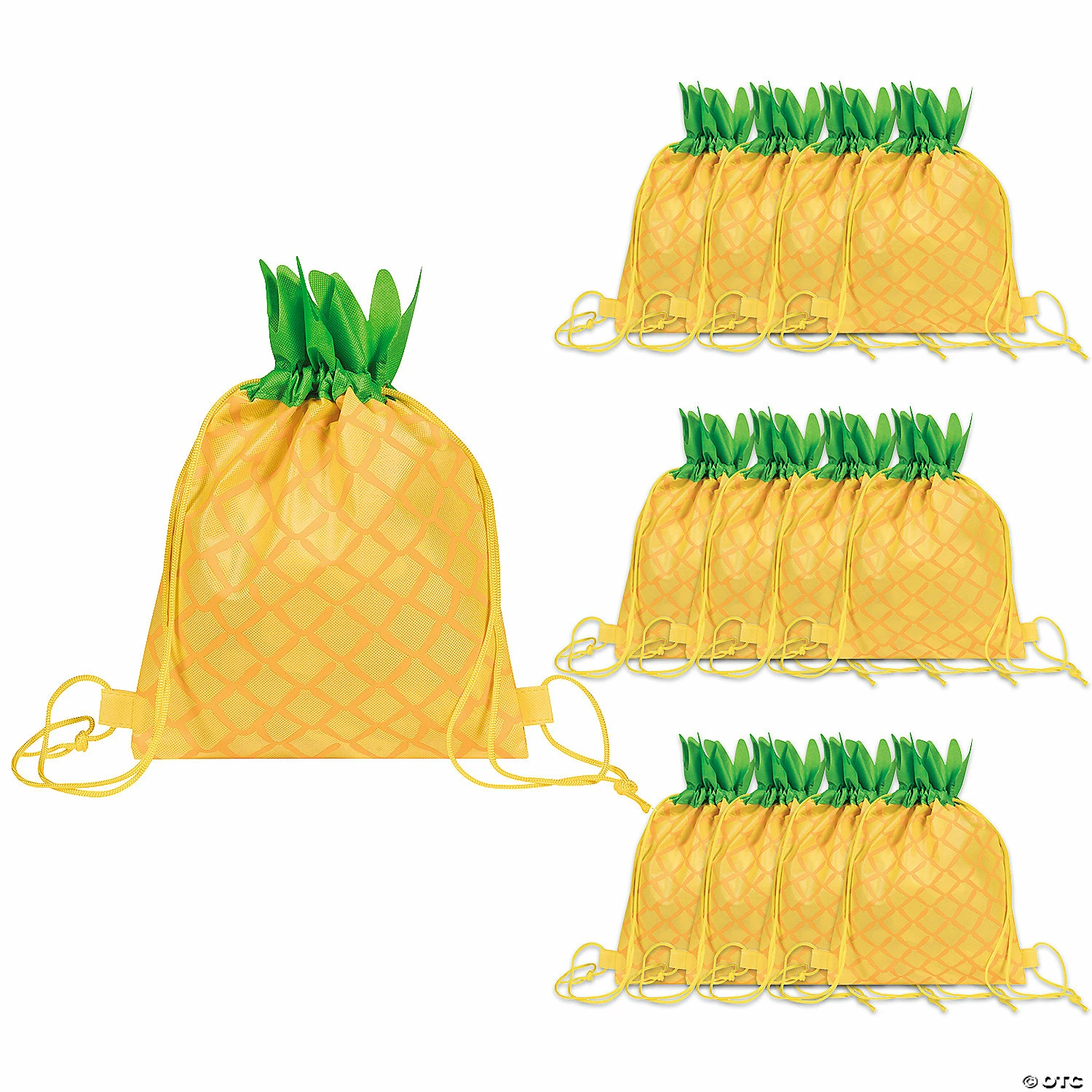 New π 10" x 14" Medium Nonwoven Pineapple Drawstring Bags - 12 Pc. π 1 New π 10" x 14" Medium Nonwoven Pineapple Drawstring Bags - 12 Pc. π