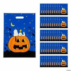 Deals 😀 11 3/4" x 17" Peanuts® 🦇 Halloween Trick-Or-Treat Plastic Goody Bags - 50 Pc. 🤩