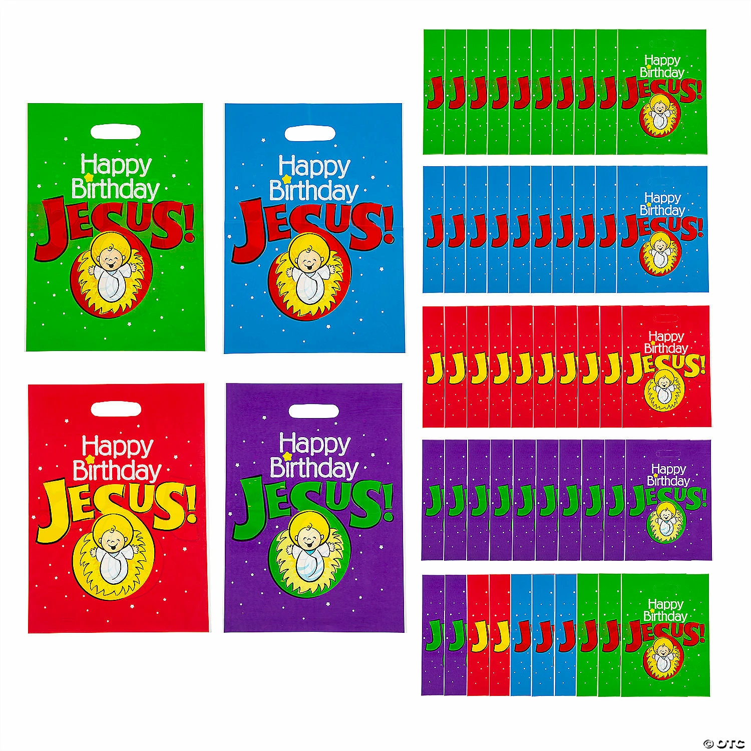 Cheap 😉 12 1/2" x 17" Bulk Happy 🎂 Birthday Jesus Plastic Goody Bags - 50 Pc. 😍 1 Cheap 😉 12 1/2" x 17" Bulk Happy 🎂 Birthday Jesus Plastic Goody Bags - 50 Pc. 😍