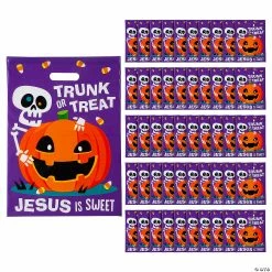 Deals โค๏ธ 12 1/2" x 17" Bulk Religious Trunk-or-Treat Plastic Goody Bags - 50 Pc. โ