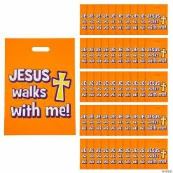 Buy ❤️ 12 1/2" x 17" Bulk Walk Safely with Jesus Goody Bags - 50 Pc. 🎉