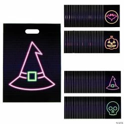 Wholesale ๐ 12 1/2โ x 17" Neon ๐ง Halloween Plastic Goody Bags- 100 Pc. ๐