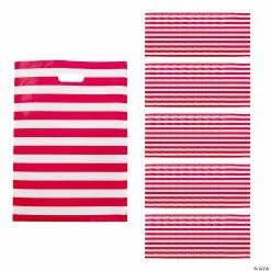Best reviews of ❤️ 17" x 12" Red & White Striped Plastic Treat Bags - 50 Pc. 🛒