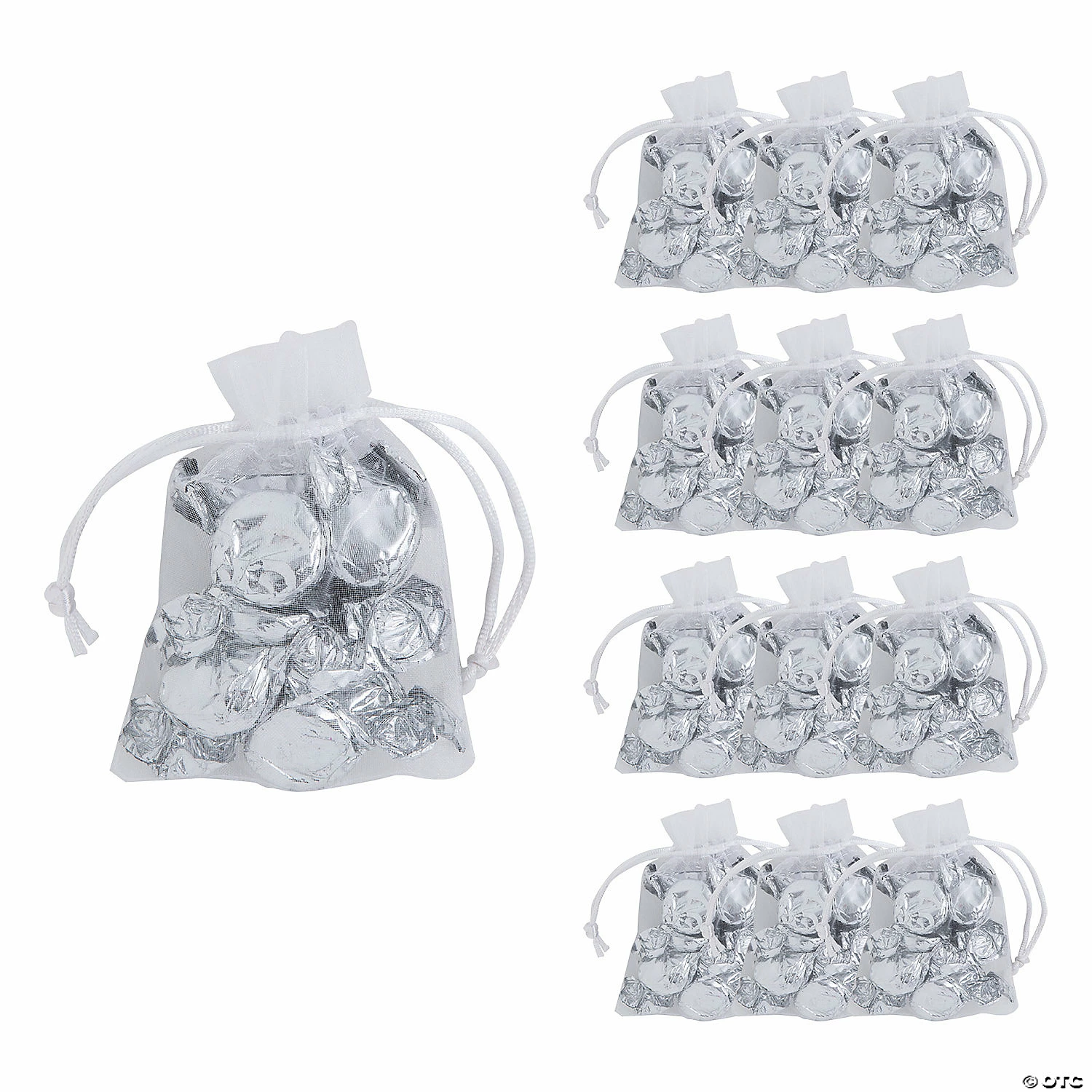 Outlet ✨ 3 1/4" x 4 3/4" Mini Sheer Wedding Organza Drawstring Treat Bags - 12 Pc. ❤️ 1 Outlet ✨ 3 1/4" x 4 3/4" Mini Sheer Wedding Organza Drawstring Treat Bags - 12 Pc. ❤️