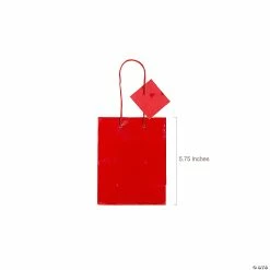 Discount 🔔 4 1/2" x 5 3/4" Small Red Gift Bags with Tags - 12 Pc. 🎉