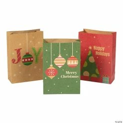 Discount 💯 4 1/2" x 6 1/2" Medium 🎄 Christmas Paper Sack Treat Bags - 24 Pc. 🌟