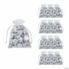 Wholesale 🎉 4 1/2" x 6 1/4" Large White Organza Drawstring Bags - 12 Pc. ✔️