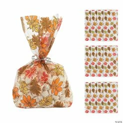 Buy 🔔 5 1/2" x 11" Fall Leaf Cellophane Bags - 12 Pc. 💯