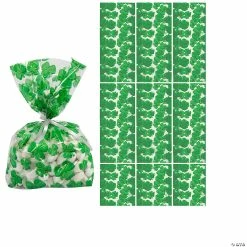 Brand new ✔️ 5 1/2" x 3 1/4" x 11" Medium Shamrock Cellophane Bags - 12 Pc. 👍