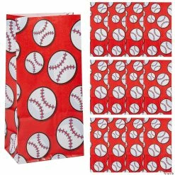 Buy π 5 1/4" x 10" βΎ Baseball Paper Treat Bags - 12 Pc. β¨