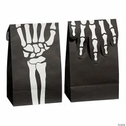 Flash Sale 🔥 5 1/4" x 13" Fold-Over Skeleton Hand Paper Treat Bags - 12 Pc. 😀 -Party Bags & Containers Shop 5 1 4 x 13 fold over skeleton hand paper treat bags 12 pc 14113988 a02