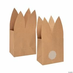 Buy ⌛ 5 1/4" x 3 1/4" x 10" Medium Bunny Ear Kraft Paper Goody Bags - 12 Pc. ❤️