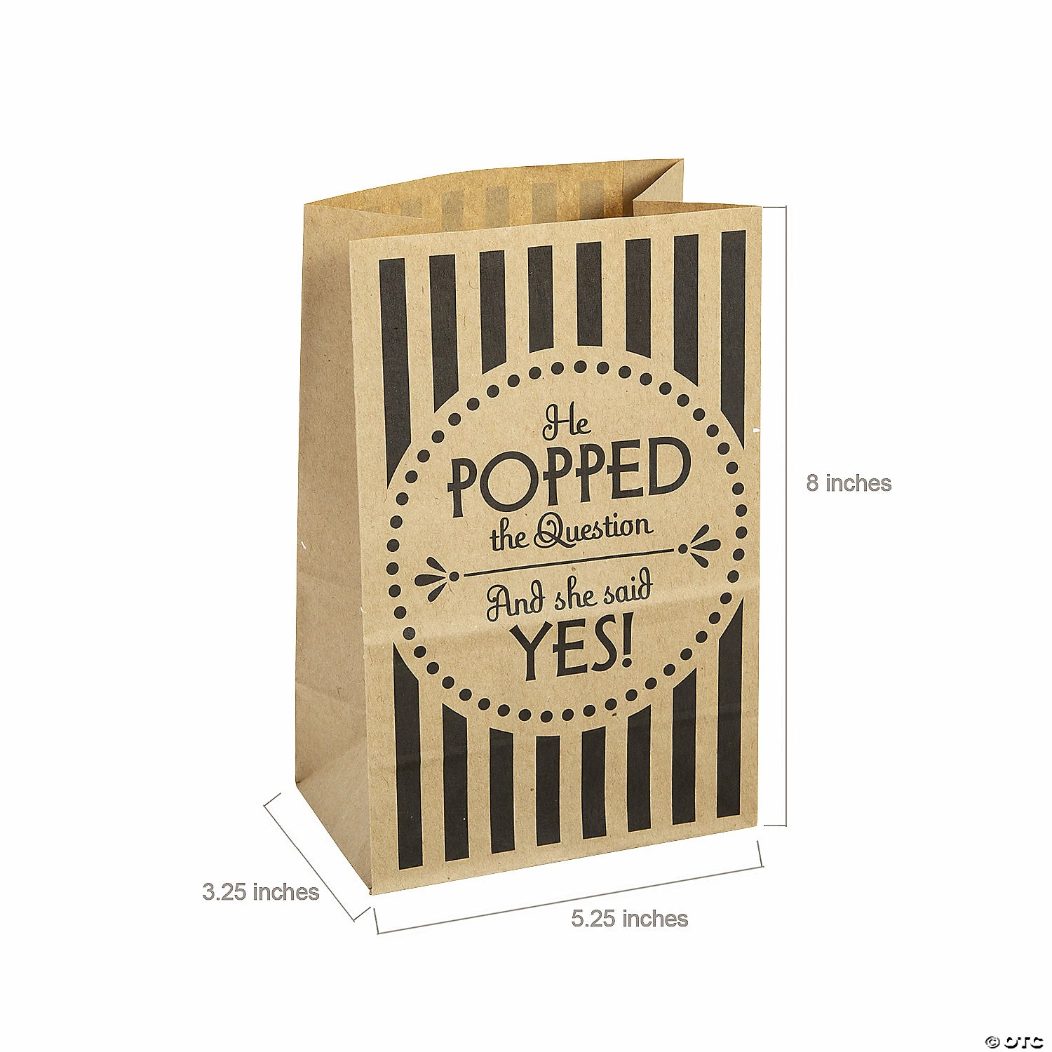 Promo π 5 1/4" x 8" Wedding Popcorn Kraft Paper Treat Bags - 12 Pc. π 2 Promo π 5 1/4" x 8" Wedding Popcorn Kraft Paper Treat Bags - 12 Pc. π - Image 2