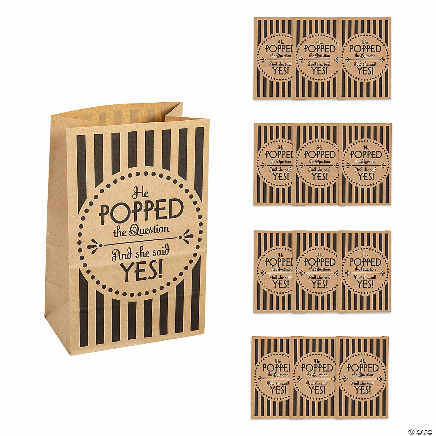 Promo π 5 1/4" x 8" Wedding Popcorn Kraft Paper Treat Bags - 12 Pc. π 1 Promo π 5 1/4" x 8" Wedding Popcorn Kraft Paper Treat Bags - 12 Pc. π