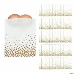 Budget 🔥 5 3/4" x 8" Gold Polka Dot Cookie Treat Bags - 50 Pc. 👏