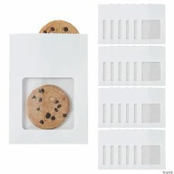 Brand new π 5 3/4" x 8" White Paper Treat Bags with Cellophane Window - 24 Pc. π