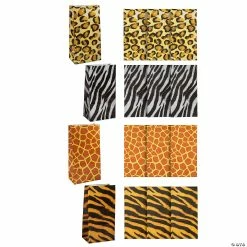 Budget 🤩 5" x 10" Animal Print Paper Treat Bags - 12 Pc. 👍
