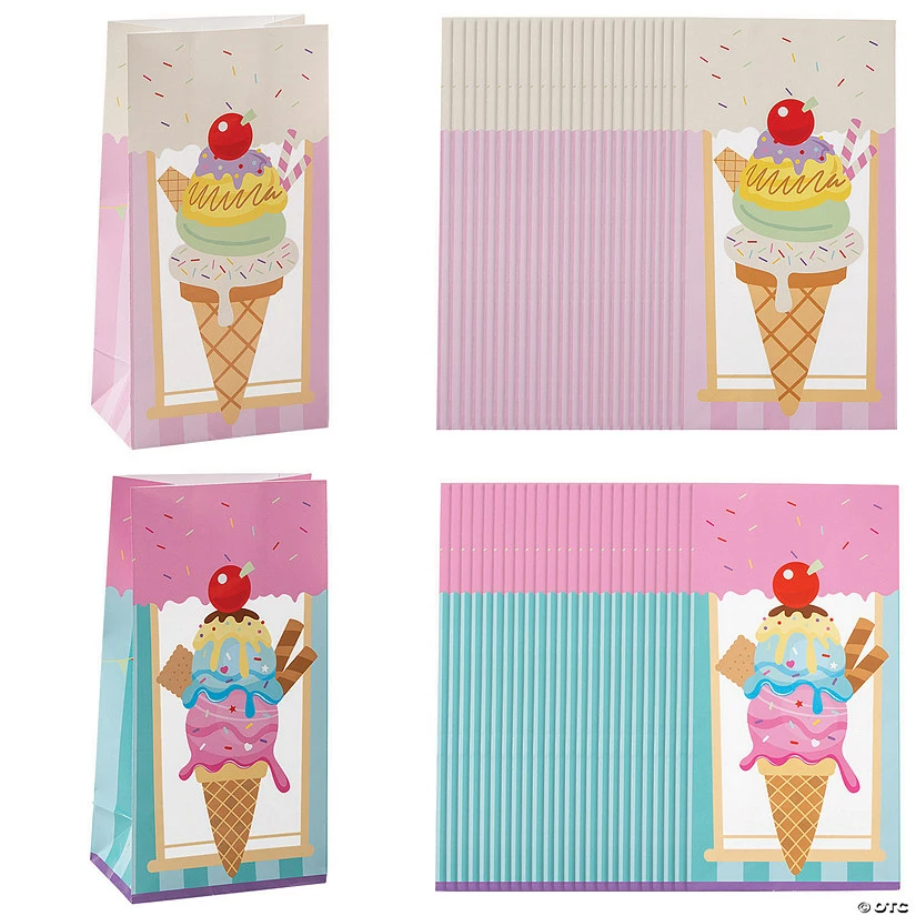 Deals π 5" x 10" Large Ice Cream Treat Bags with Cherry Stickers - 48 Pc. β¨ 1 Deals π 5" x 10" Large Ice Cream Treat Bags with Cherry Stickers - 48 Pc. β¨