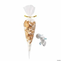 Outlet 👍 5" x 10" Small Gold Filigree Cellophane Favor Piping Bags - 48 Pc. 💯