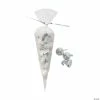 Budget 😉 5" x 10" Small Silver Filigree Cellophane Favor Piping Bags - 48 Pc. ⭐