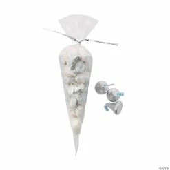 Budget 😉 5" x 10" Small Silver Filigree Cellophane Favor Piping Bags - 48 Pc. ⭐