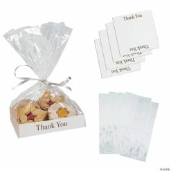 Outlet ✨ 5" x 11 1/2" Cellophane Bags with Thank You Base Insert - 12 Pc. 🛒