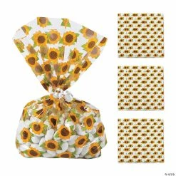 Best reviews of ❤️ 5" x 11 1/2" Sunflower Cellophane Treat Bags - 12 Pc. 💯
