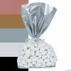 Cheap 🔥 5" x 2 1/2" x 11" Medium Metallic Banded Cellophane Bags - 12 Pc. 😉