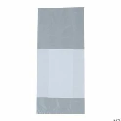 Buy 👏 5" x 2 1/2" x 11" Medium Metallic Banded Cellophane Bags - 12 Pc. 🔥 -Party Bags & Containers Shop 5 x 2 1 2 x 11 medium silver banded cellophane bags 12 pc 13808282 a02
