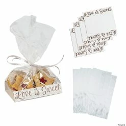 Cheapest 🌟 5" x 3" x 11 1/2" Cellophane Bags with Love Is Sweet Base Insert - 12 Pc. ✨