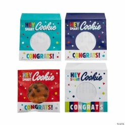 Promo 🔥 5" x 5" Graduation Smart Cookie Treat Bags with Window - 24 Pc. 👍 -Party Bags & Containers Shop 5 x 5 graduation smart cookie treat bags with window 24 pc 13971820 a02