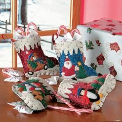 Promo 🔥 6 1/2" Mini 🎅 Christmas Stocking Treat Bags - 12 Pc. 😉 -Party Bags & Containers Shop 6 1 2 mini christmas stocking treat bags 12 pc 4 3814 a02