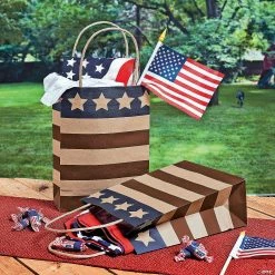 Promo 💯 6 1/2" x 9" Medium Americana Kraft Paper Gift Bags - 12 Pc. 🎉 -Party Bags & Containers Shop 6 1 2 x 9 medium americana kraft paper gift bags 12 pc 35 995 a02