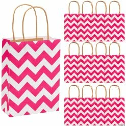 Party Bags & Containers Shop 37 Top 10 π 6 1/2" x 9" Medium Chevron Kraft Paper Gift Bags - 12 Pc. βοΈ
