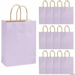 Top 10 😍 6 1/2" x 9" Medium Lilac Kraft Paper Gift Bags - 12 Pc. ❤️