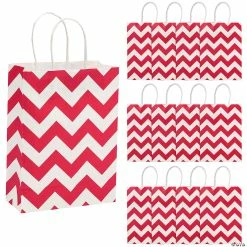 Top 10 🔥 6 1/2" x 9" Medium Chevron Kraft Paper Gift Bags - 12 Pc. 🔥