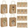 Hot Sale 🌟 6 1/2" x 9" Medium Snowman Kraft Paper Gift Bags - 12 Pc. 🤩