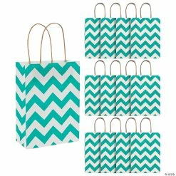 Best reviews of ⌛ 6 1/2" x 9" Medium Chevron Kraft Paper Gift Bags - 12 Pc. ❤️