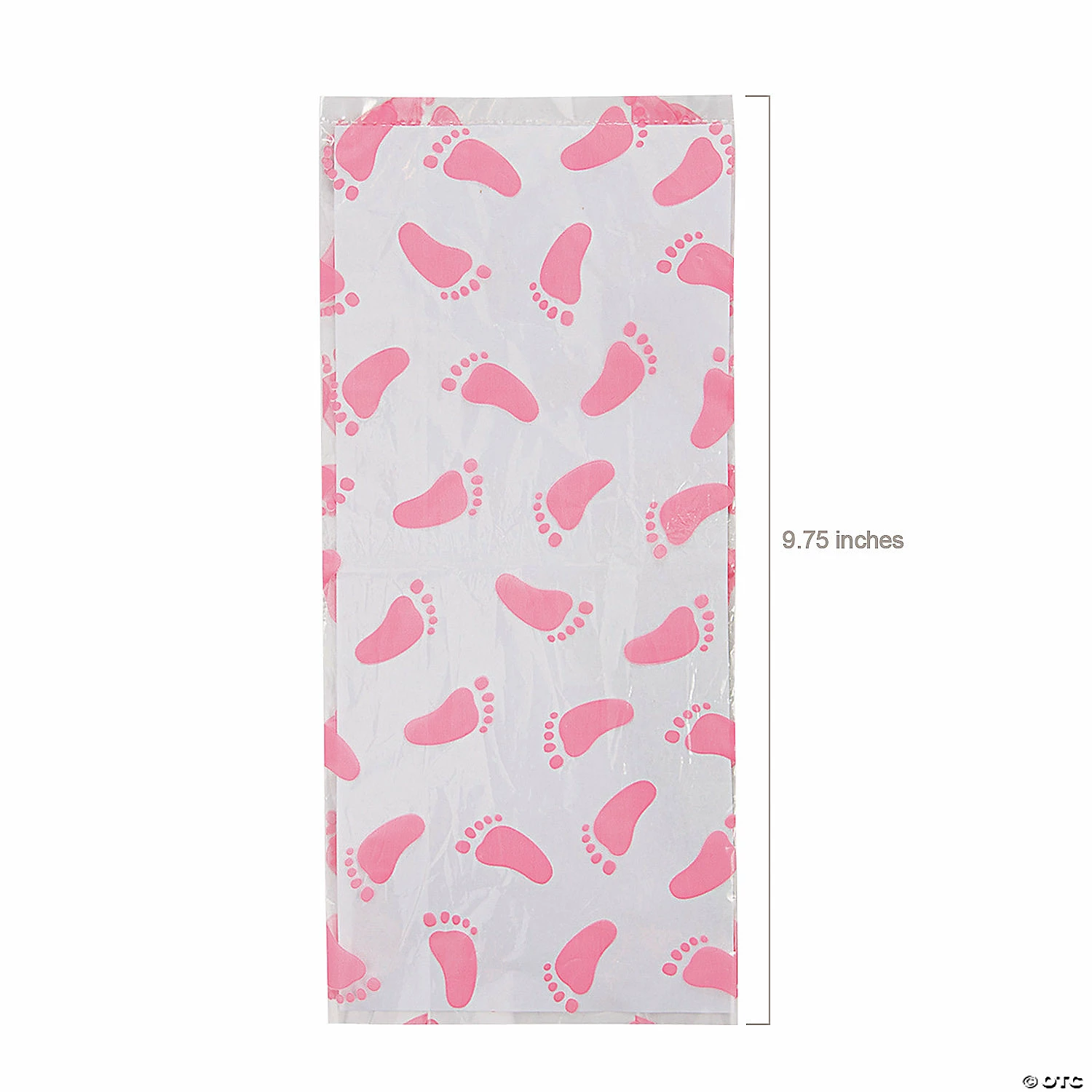 Top 10 π 6 3/4" x 9 3/4" Pink Baby Footprint Cellophane Bags - 12 Pc. π 2 Top 10 π 6 3/4" x 9 3/4" Pink Baby Footprint Cellophane Bags - 12 Pc. π - Image 2