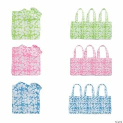 Buy π₯ 6" x 6" Mini Nonwoven Hibiscus Tote Bags - 12 Pc. π