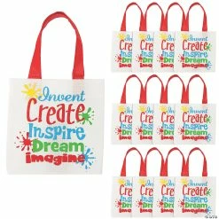 Buy 💯 6" x 6" Mini Nonwoven Little Artist Tote Bags - 12 Pc. 👏