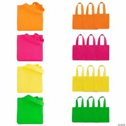 Outlet ๐ฅฐ 6" x 6" Mini Nonwoven Neon Tote Bags - 12 Pc. โญ