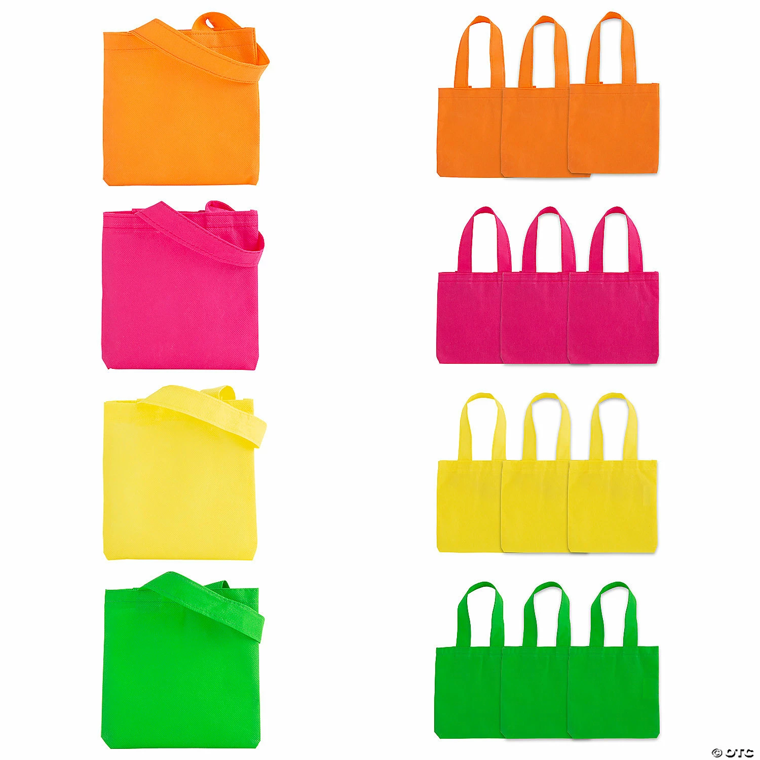 Outlet π₯° 6" x 6" Mini Nonwoven Neon Tote Bags - 12 Pc. β 1 Outlet π₯° 6" x 6" Mini Nonwoven Neon Tote Bags - 12 Pc. β