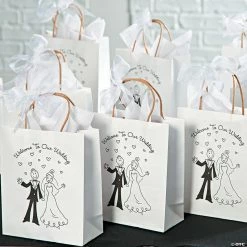 Best Sale ⌛ 7 1/2" x 9" Medium Happy Couple Kraft Paper Gift Bags - 12 Pc. ⭐ -Party Bags & Containers Shop 7 1 2 x 9 medium happy couple kraft paper gift bags 12 pc 13606649 a02