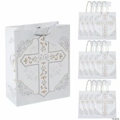 Flash Sale 🧨 7 1/2" x 9" Medium Religious Cross Paper Gift Bags - 12 Pc. 🌟