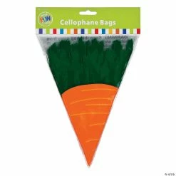Discount 🌟 7 1/4" x 9 1/4" Carrot-Shaped Cellophane Bags - 12 Pc. 🌟 -Party Bags & Containers Shop 7 1 4 x 9 1 4 carrot shaped cellophane bags 12 pc 26 1415 p a01