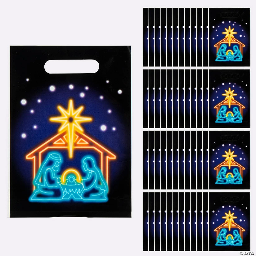 Cheapest ⭐ 7" x 9 1/2" Bulk Medium Neon Nativity Plastic Goody Bags - 50 Pc. 🎁 1 Cheapest ⭐ 7" x 9 1/2" Bulk Medium Neon Nativity Plastic Goody Bags - 50 Pc. 🎁